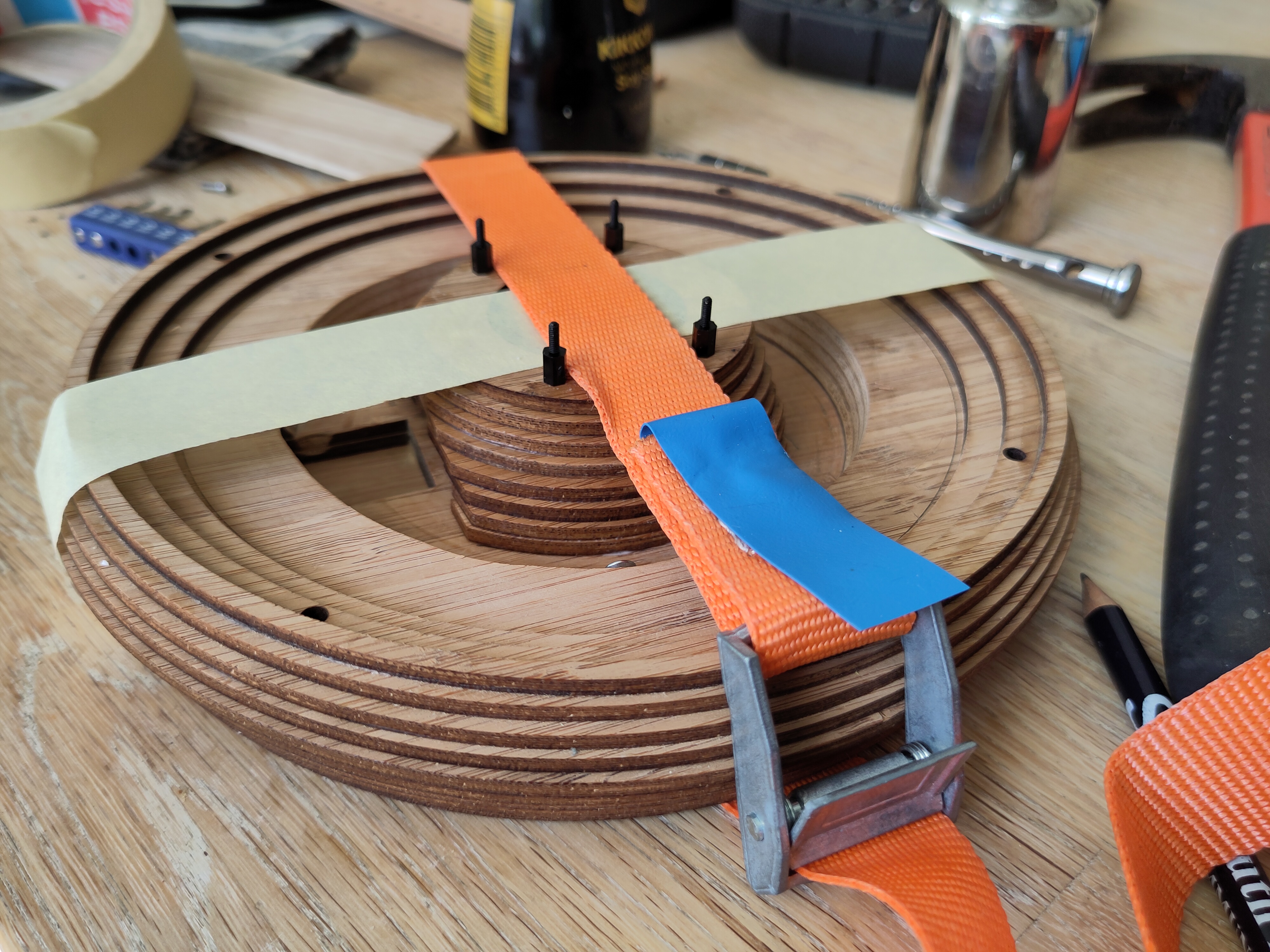 Both halves clamped together