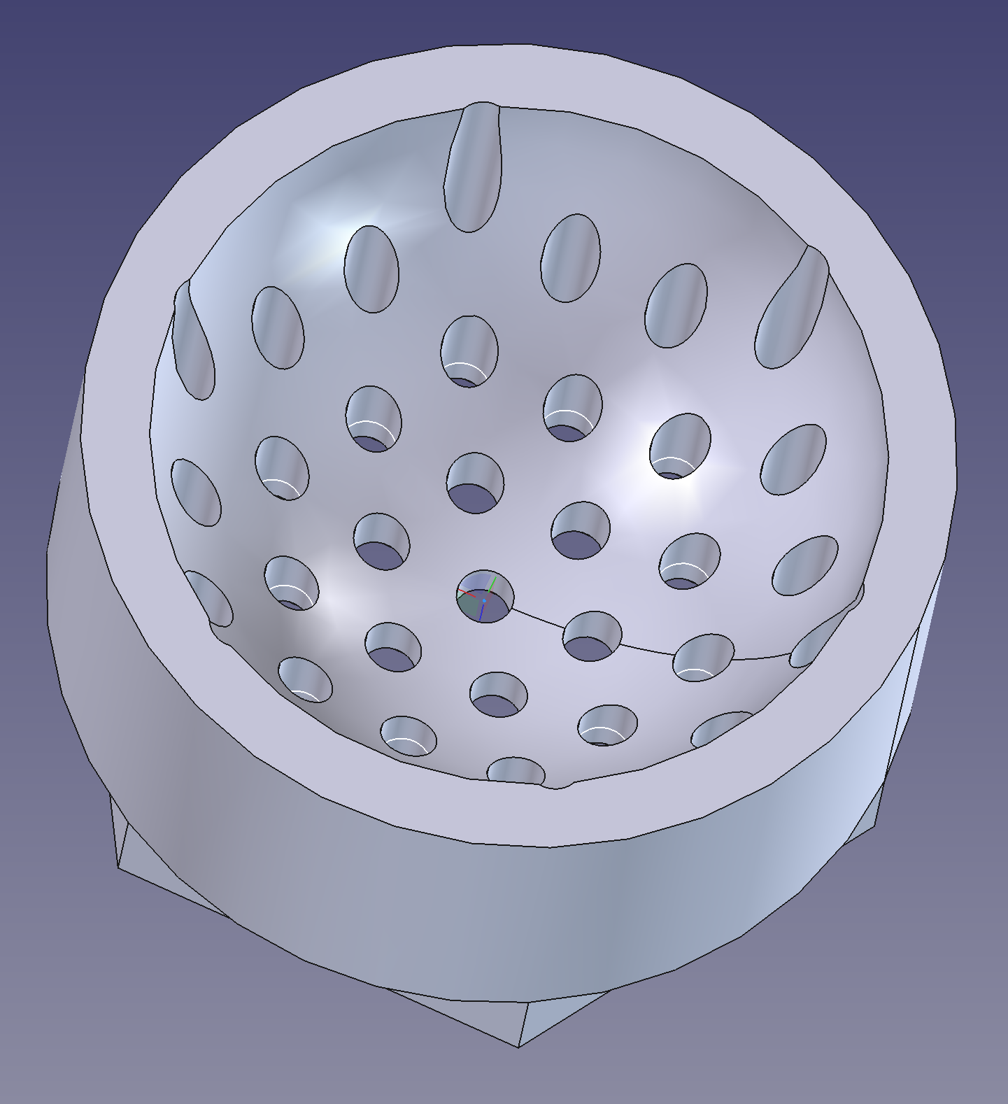 Convex diffuser base, from above